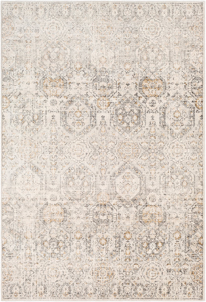 GEELBROEK Vintage Traditional Oriental Boho Tan Ivory Area Rug