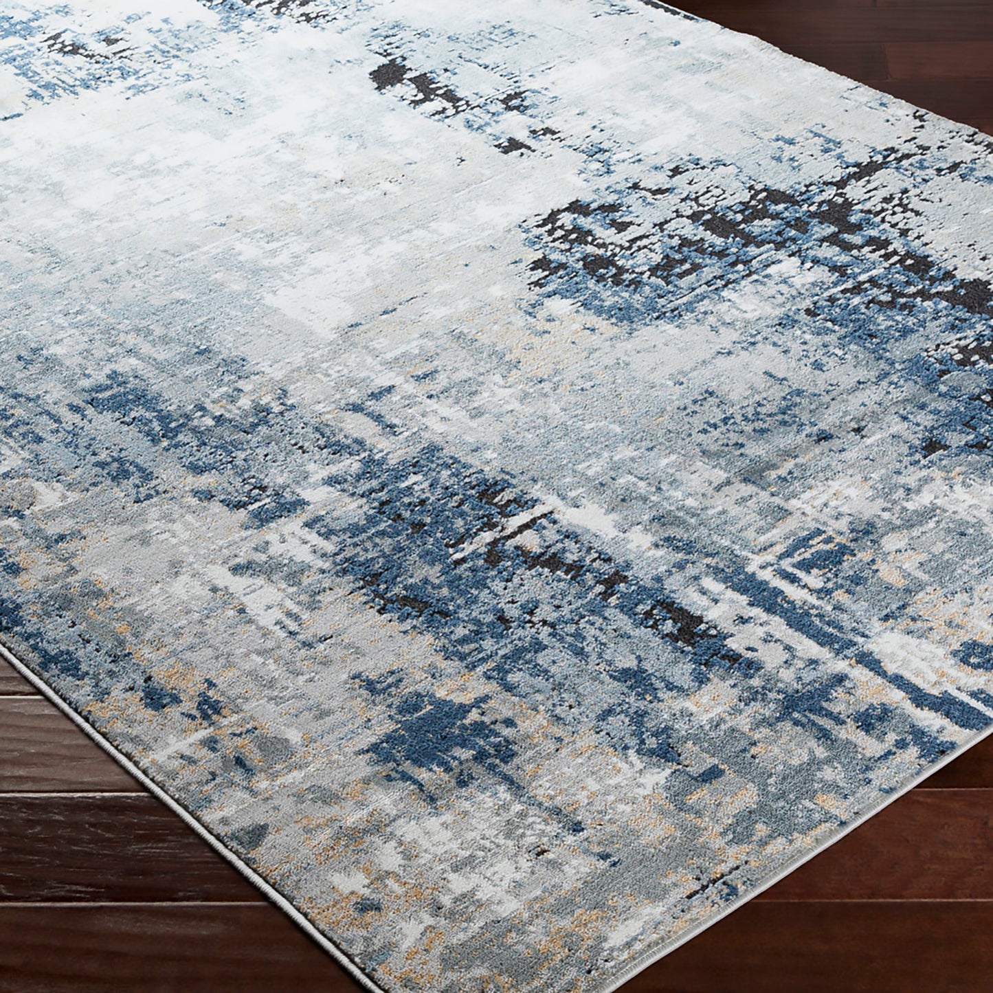 VUREN Abstract Modern Marble Denim Area Rug