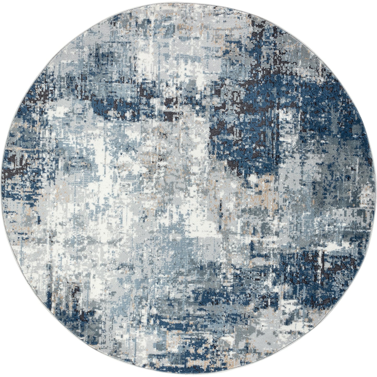 VUREN Abstract Modern Marble Denim Area Rug