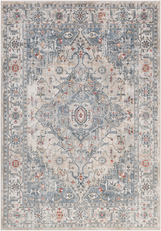 TRICHT Vintage Traditional Oriental Boho Medium Grey Area Rug