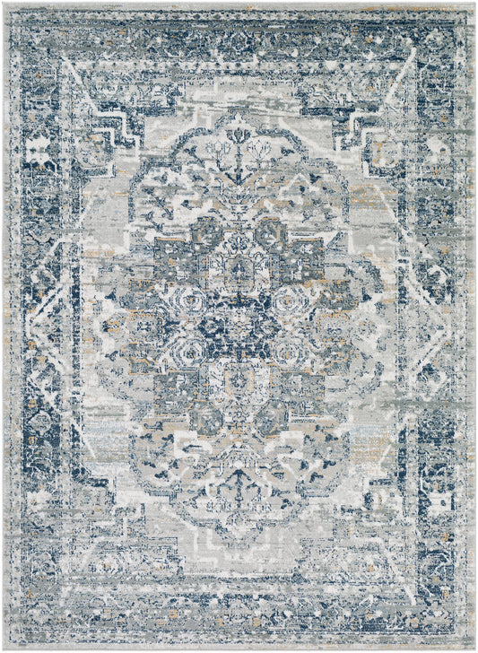 MILSCHOT Vintage Traditional Oriental Boho Navy Area Rug