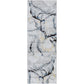 TUIL Abstract Modern Marble Dark Blue Area Rug