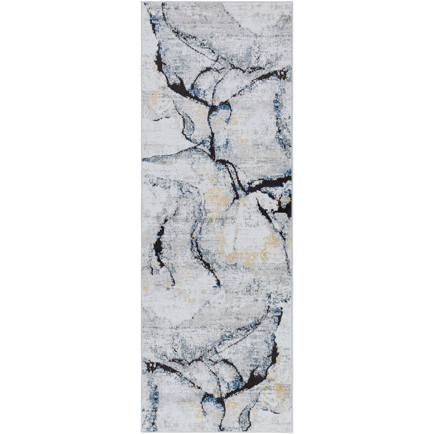 TUIL Abstract Modern Marble Dark Blue Area Rug