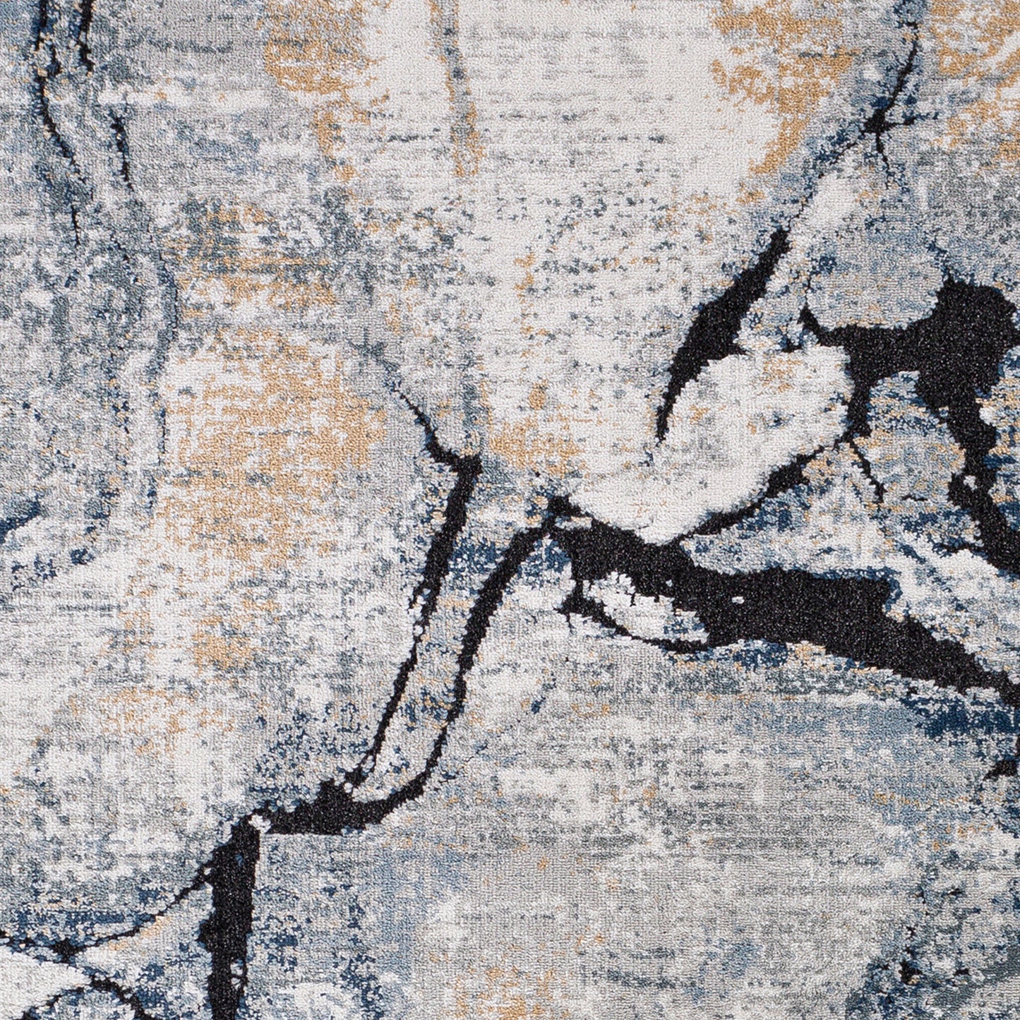 TUIL Abstract Modern Marble Dark Blue Area Rug