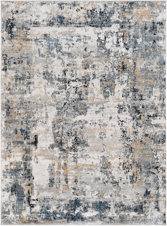 MUN Abstract Modern Marble Medium Grey Area Rug