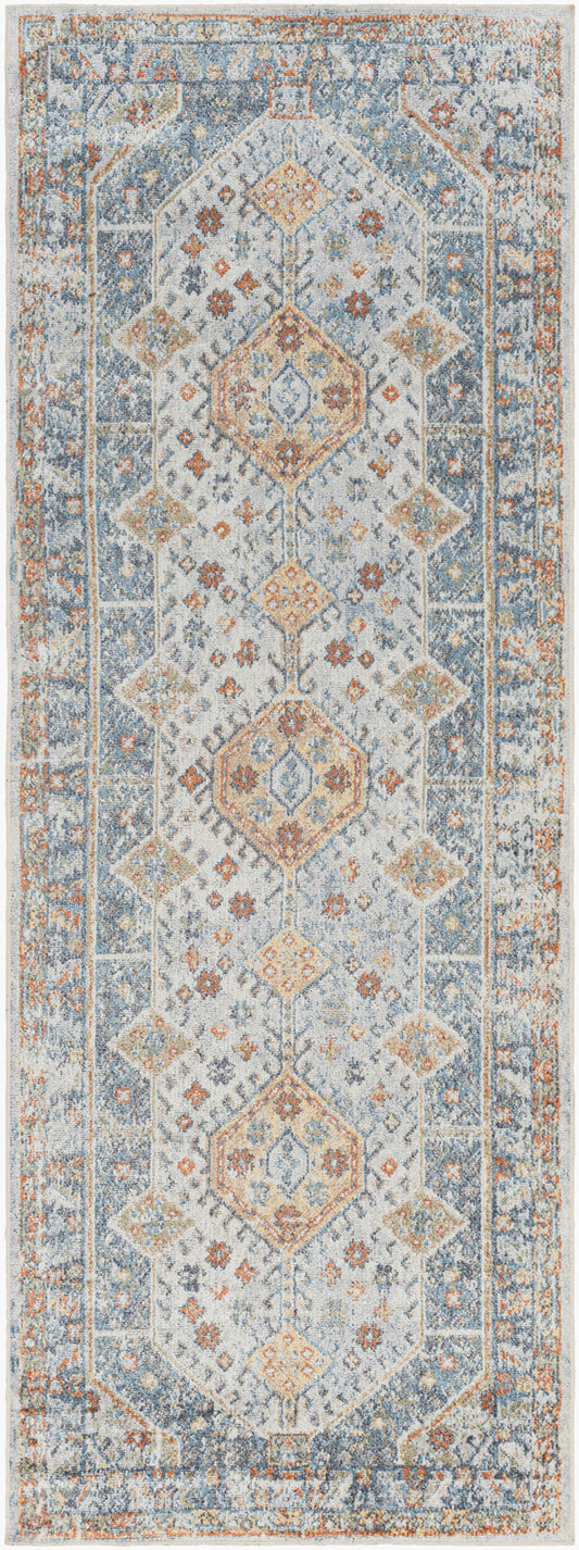 ELMDALE Machine Washable Traditional Boho Denim Area Rug