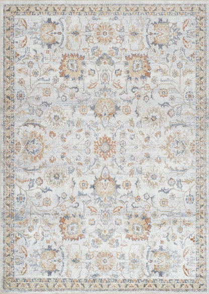 ESKRIDGE Machine Washable Traditional Boho Greyt Oatmeal Area Rug