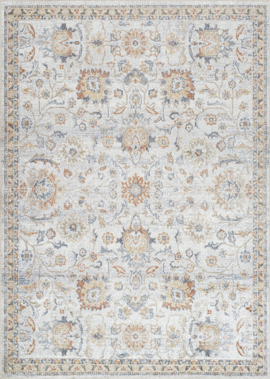 ESKRIDGE Machine Washable Traditional Boho Greyt Oatmeal Area Rug