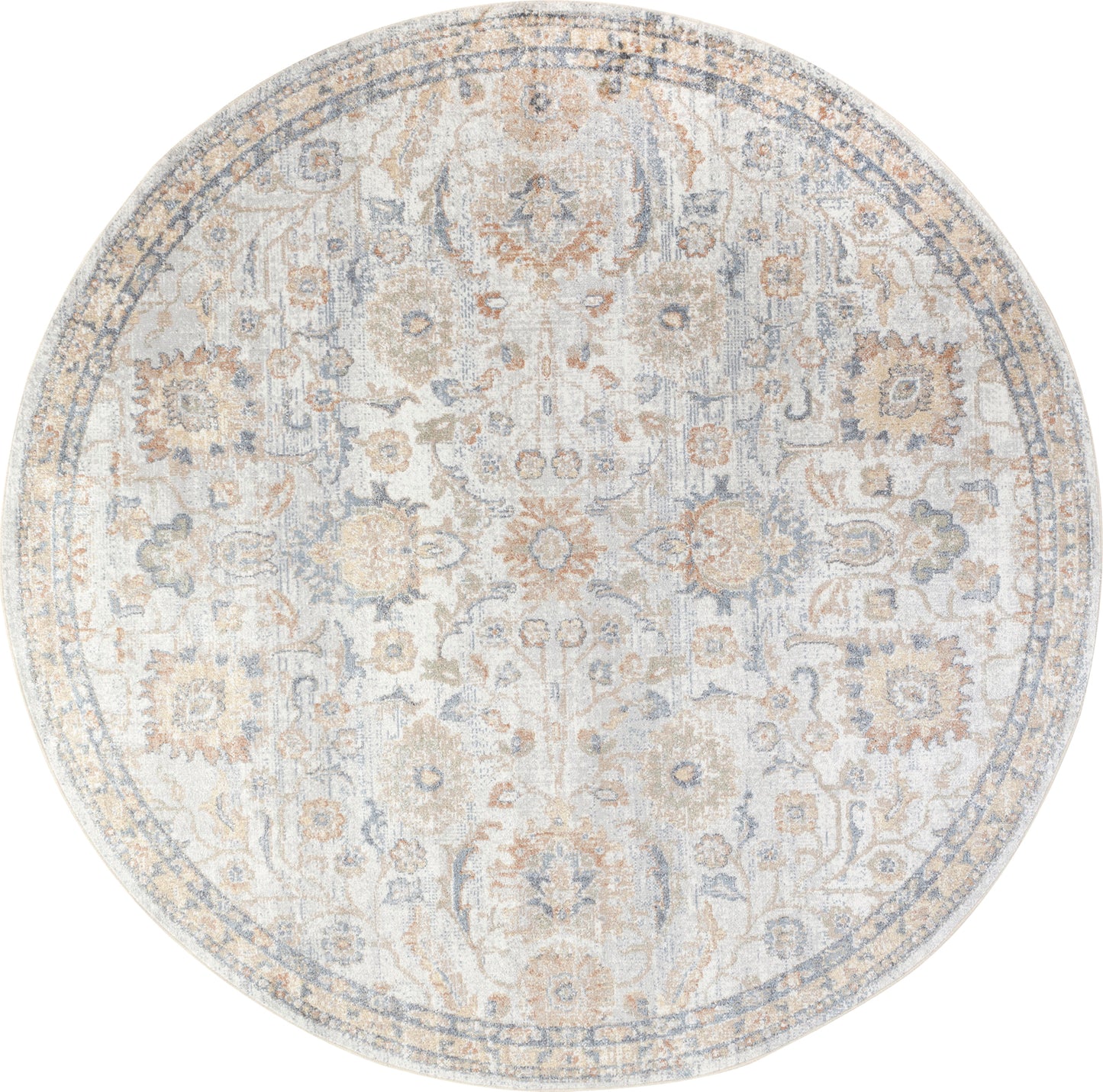 ESKRIDGE Machine Washable Traditional Boho Greyt Oatmeal Area Rug