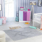 MICAYLA Childrens Rug I Machine Washable Area Rug for Kids Room, Nursery or Playroom I Baby Bedroom Rug for Girls or Boys I Brow, Beige