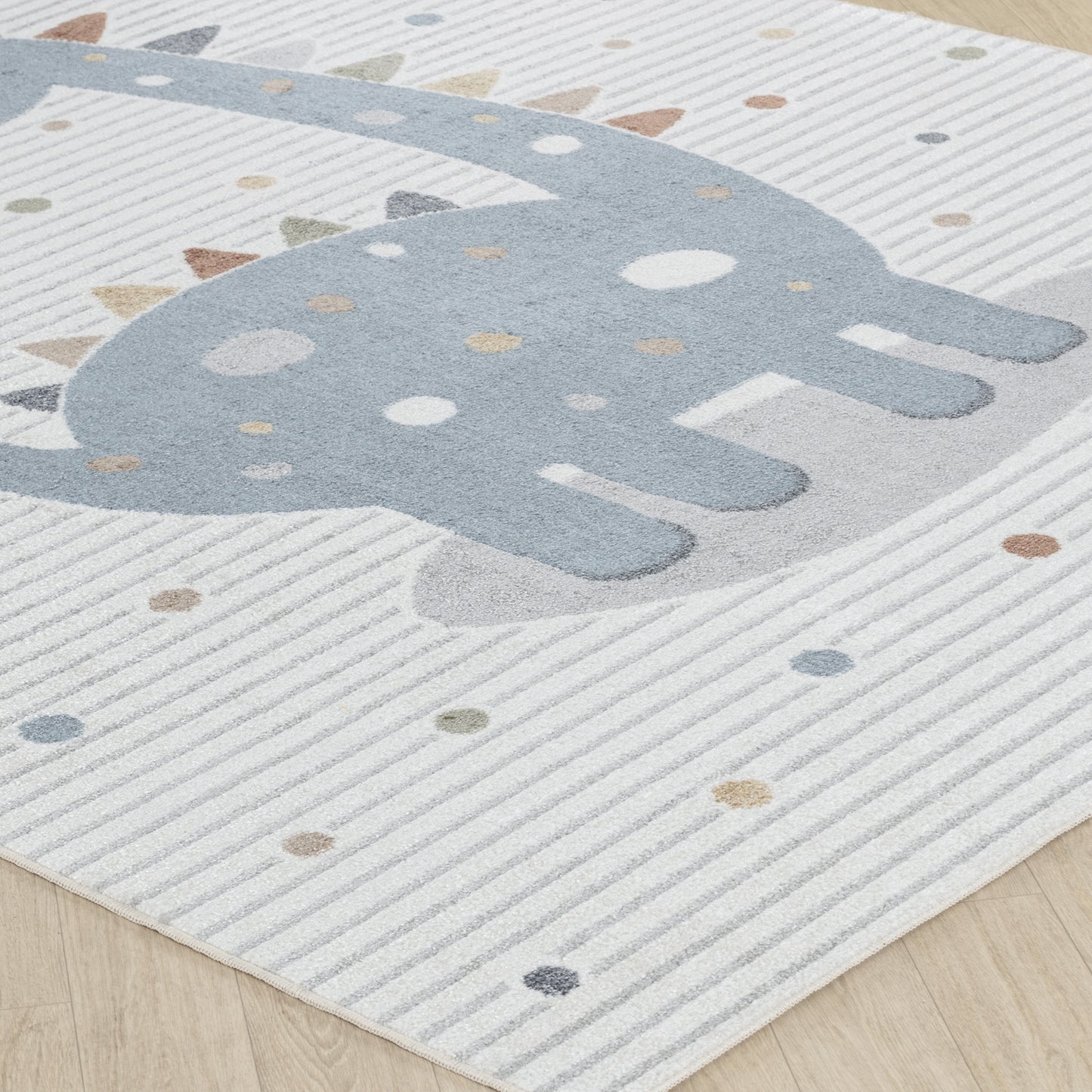 TIANNA Childrens Rug I Machine Washable Area Rug for Kids Room, Nursery or Playroom I Baby Bedroom Rug for Girls or Boys I Beige, Grey