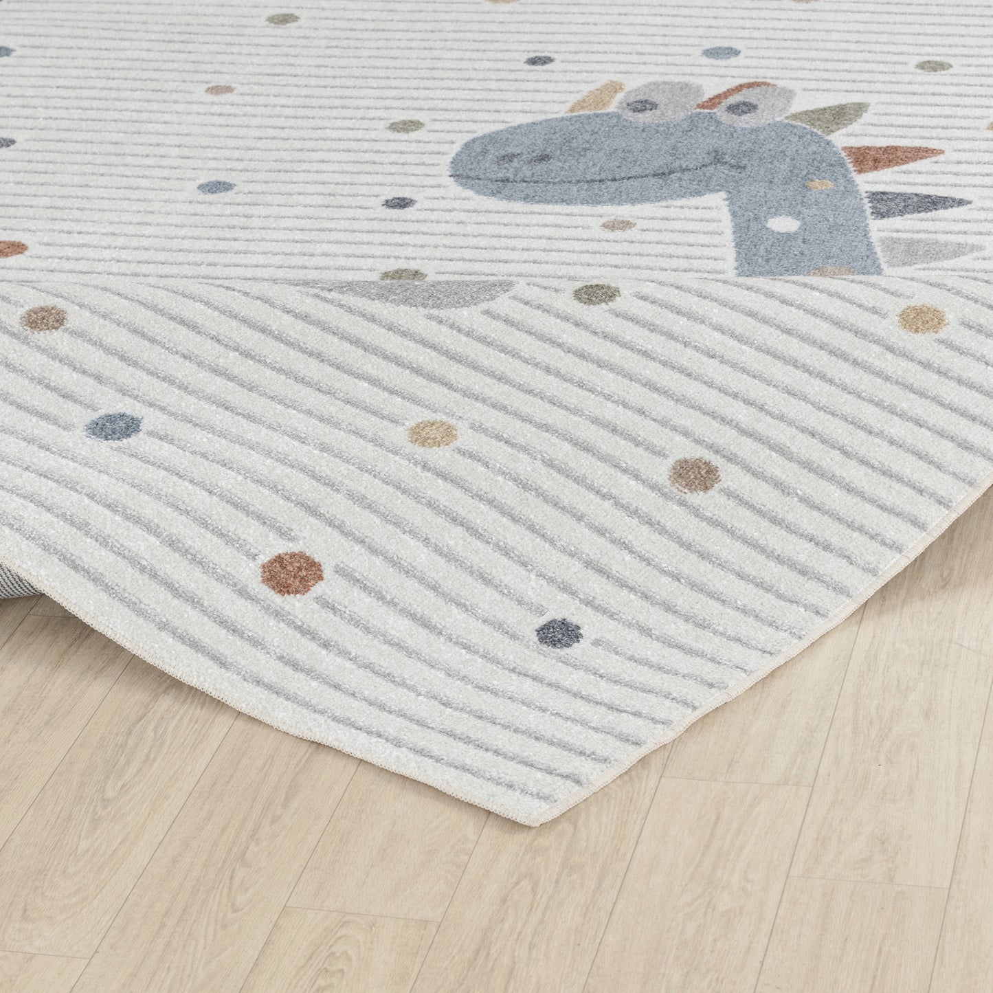 TIANNA Childrens Rug I Machine Washable Area Rug for Kids Room, Nursery or Playroom I Baby Bedroom Rug for Girls or Boys I Beige, Grey