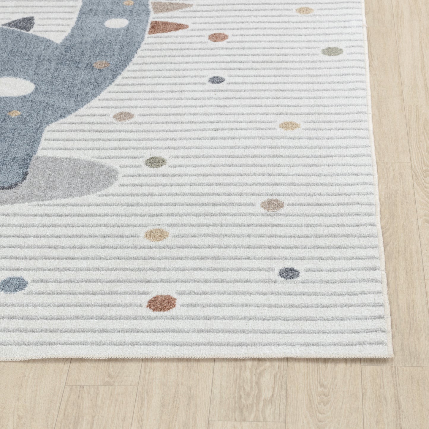 TIANNA Childrens Rug I Machine Washable Area Rug for Kids Room, Nursery or Playroom I Baby Bedroom Rug for Girls or Boys I Beige, Grey