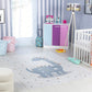 TIANNA Childrens Rug I Machine Washable Area Rug for Kids Room, Nursery or Playroom I Baby Bedroom Rug for Girls or Boys I Beige, Grey