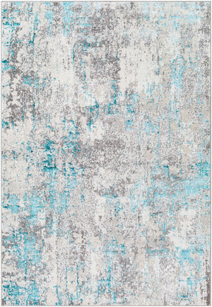 RUT Abstract Rug I Living Room, Bedroom, Dining I Modern Marble Rug, Soft Luxurious Area Rug, Short Pile, Easy Care I Blue, Grey