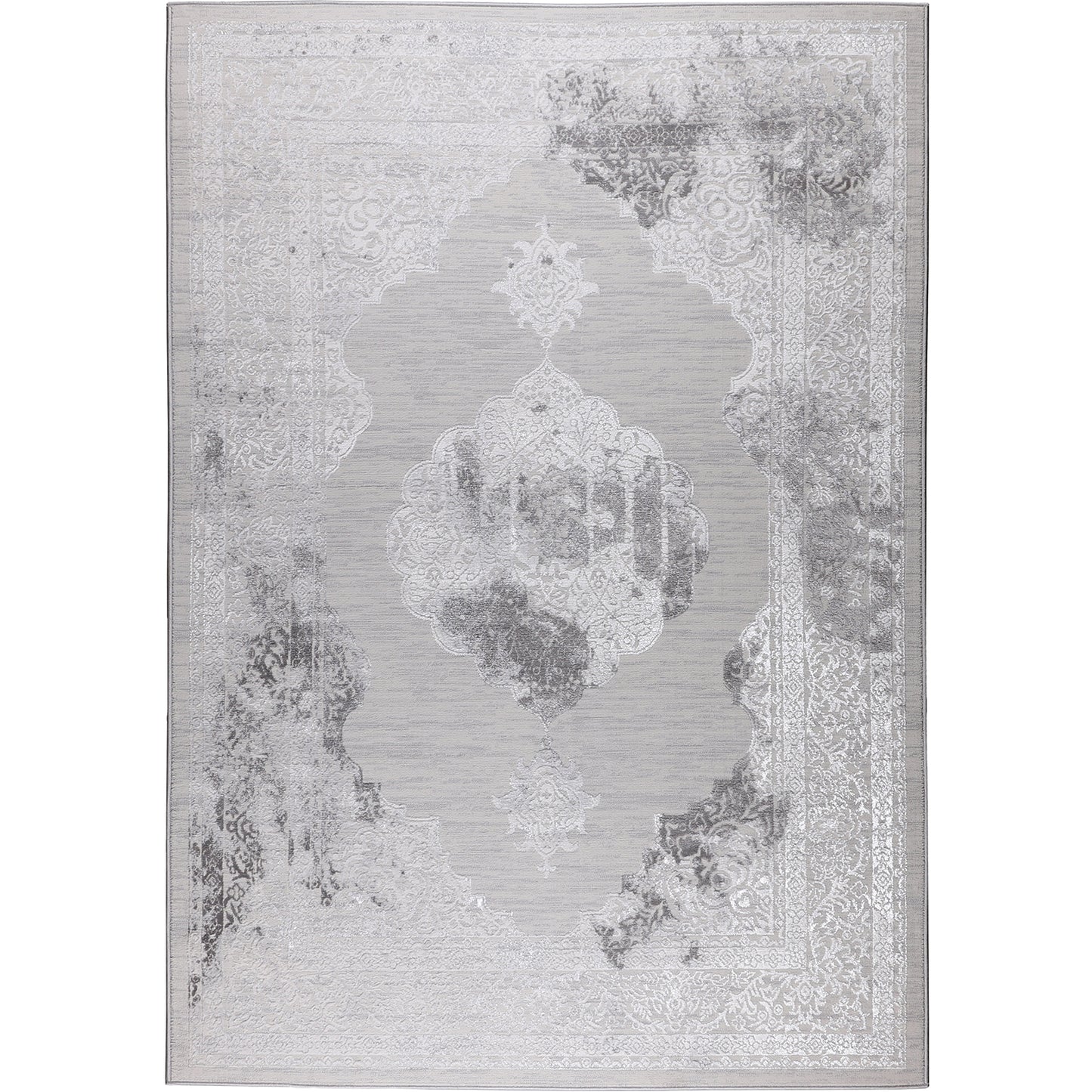 TENNA Vintage Rug I Living Room, Bedroom, Dining I Traditional Oriental Boho Rug, Soft Area Rug, Short Pile, Easy Care I White, Grey