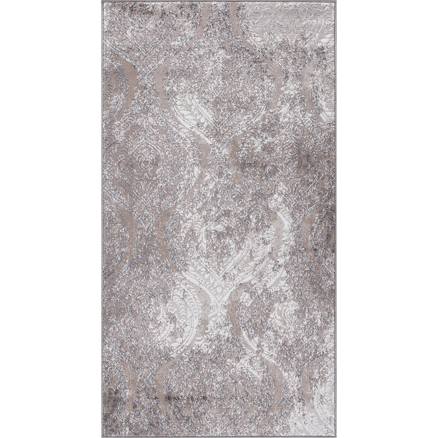 LISSETE Vintage Rug I Living Room, Bedroom, Dining I Traditional Oriental Boho Rug, Soft Area Rug, Short Pile, Easy Care I White, Grey