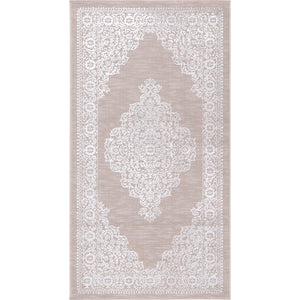 CHARMANE Vintage Rug I Living Room, Bedroom, Dining I Traditional Oriental Boho Rug, Soft Area Rug, Short Pile, Easy Care I Beige, White