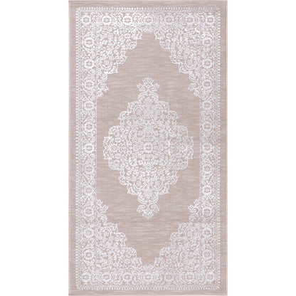 CHARMANE Vintage Rug I Living Room, Bedroom, Dining I Traditional Oriental Boho Rug, Soft Area Rug, Short Pile, Easy Care I Beige, White