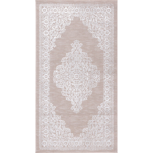 CHARMANE Vintage Traditional Oriental Boho Beige White Area Rug