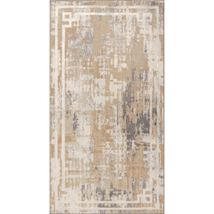 DEMETRIC Abstract Rug I Living Room, Bedroom, Dining I Modern Marble Rug, Soft Luxurious Area Rug, Short Pile, Easy Care I Beige, White