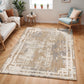 DEMETRIC Abstract Modern Marble Beige White Area Rug