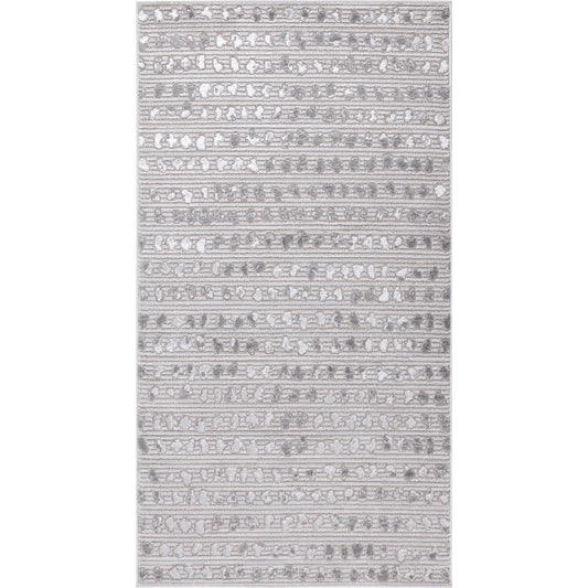 TEANDRE Scandi Modern Boho Polka Dot Beige White Area Rug