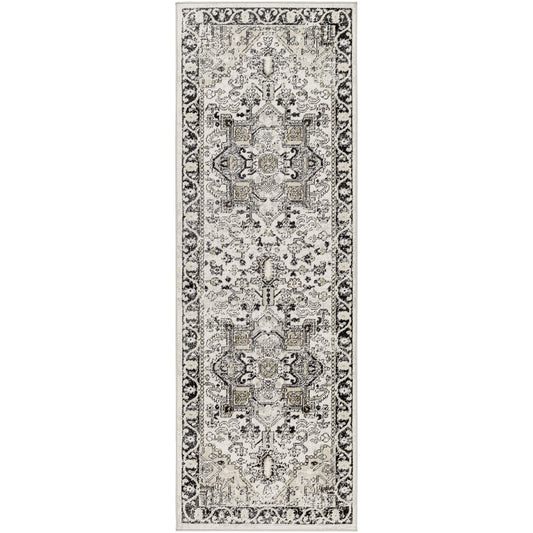 WEST BADEN Machine Washable Traditional Boho Beige Runner Rug