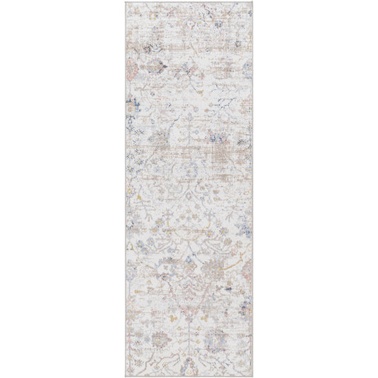 VAN HORNE Machine Washable Traditional Boho Ivory Runner Rug