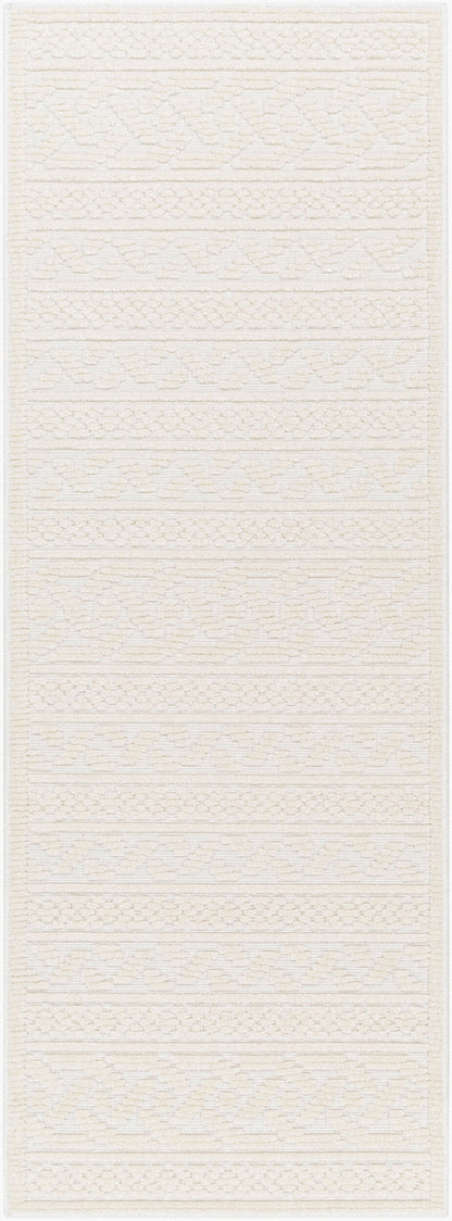 CEDAR FALLS Machine Washable Modern Boho Cream Runner Rug