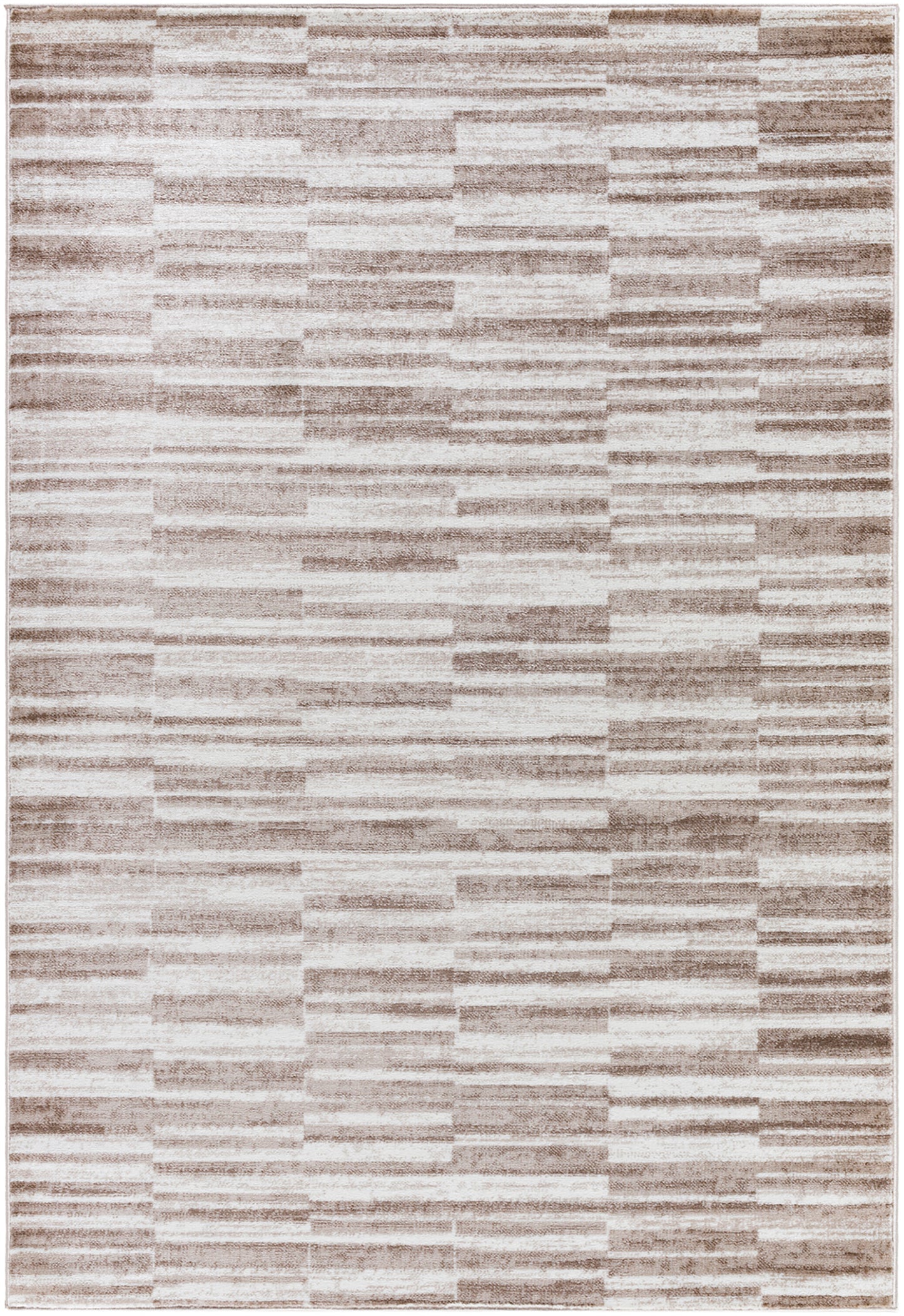 ANN Scandi Rug I Living Room, Bedroom, Dining I Modern Boho Area Rug, Soft Luxurious Area Rug, Short Pile, Easy Care I Brown, Ivory