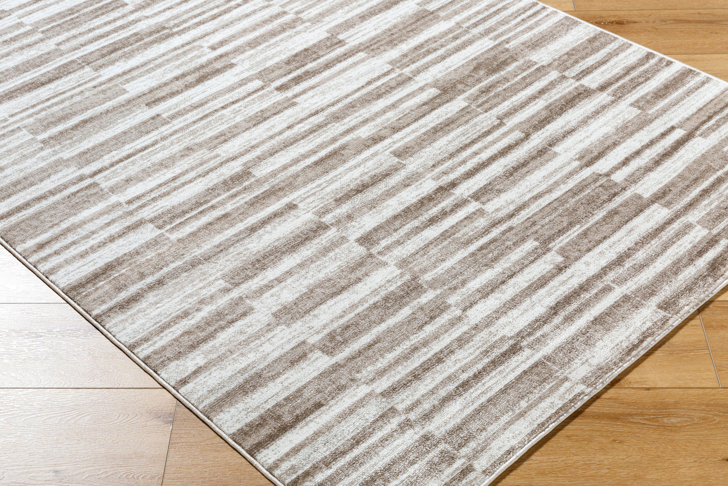 ANN Scandi Rug I Living Room, Bedroom, Dining I Modern Boho Area Rug, Soft Luxurious Area Rug, Short Pile, Easy Care I Brown, Ivory