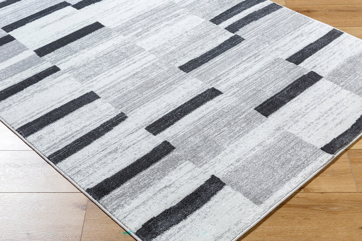 TRISH Scandi Rug I Living Room, Bedroom, Dining I Modern Boho Area Rug, Soft Luxurious Area Rug, Short Pile, Easy Care I Grey, Black