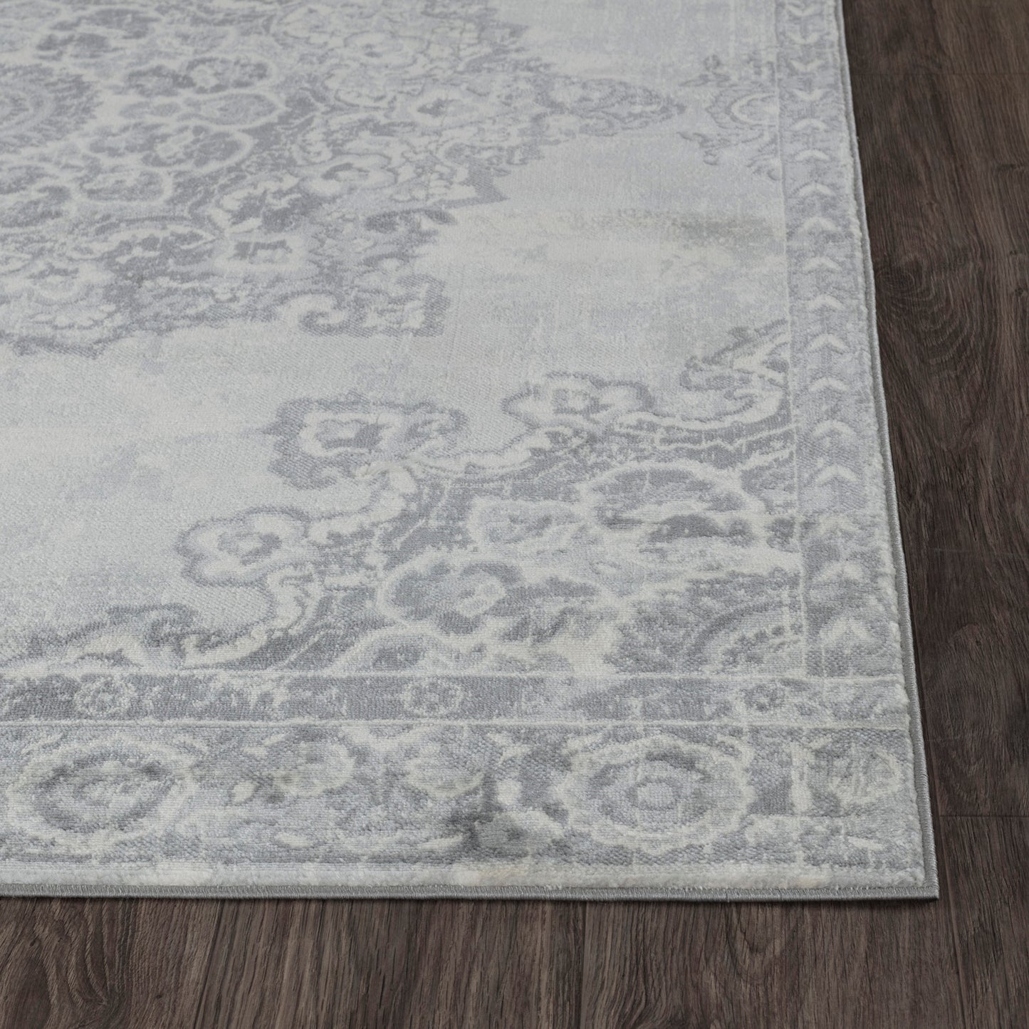 STAVEREN Vintage Rug I Living Room, Bedroom, Hallway I Traditional Oriental Boho Rug, Soft Area Rug, Short Pile, Easy Care I Grey, Ivory