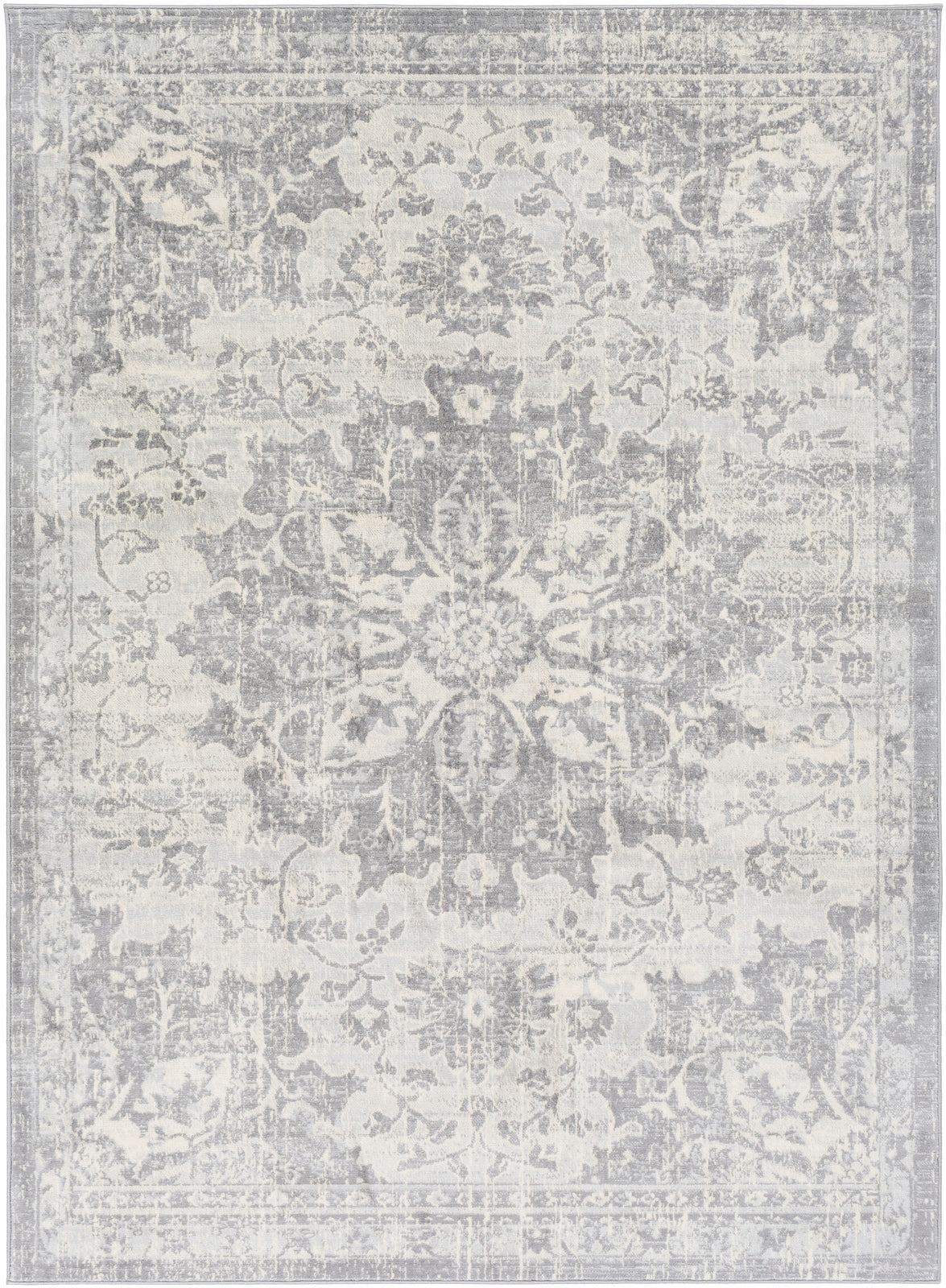 CLICHY Vintage Rug I Living Room, Bedroom, Dining I Traditional Oriental Boho Rug, Soft Area Rug, Short Pile, Easy Care I Blue, Grey