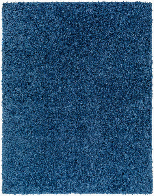 CHARON Shaggy Modern Boho Soft Fluffy Thick Plush Pile Dark Blue Rug