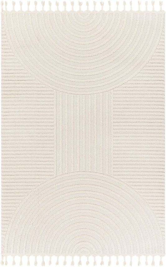 KYRA Scandi Modern Boho High Pile Ivory Rug