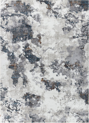 SAI Abstract Rug I Living Room, Bedroom, Dining I Modern Marble Rug, Soft Luxurious Area Rug, Short Pile, Easy Care I Blue, Grey