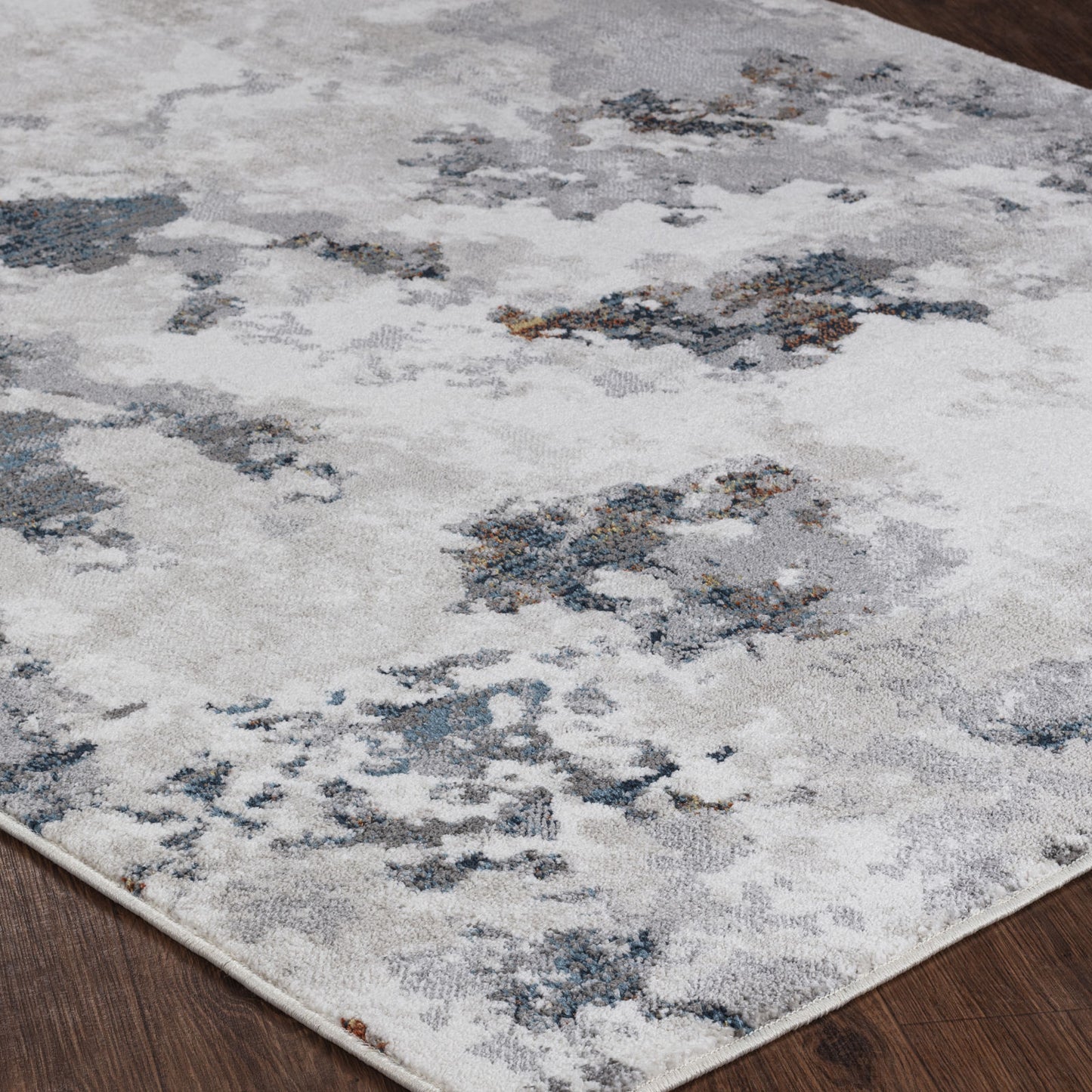 SAI Abstract Rug I Living Room, Bedroom, Dining I Modern Marble Rug, Soft Luxurious Area Rug, Short Pile, Easy Care I Blue, Grey