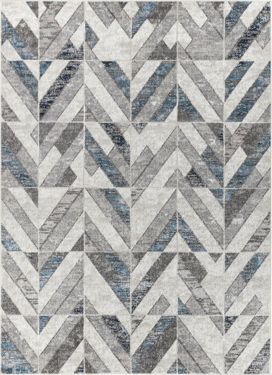 MARQUIE Scandi Rug I Living Room, Bedroom, Dining I Modern Boho Area Rug, Soft Luxurious Area Rug, Short Pile, Easy Care I Blue, Grey