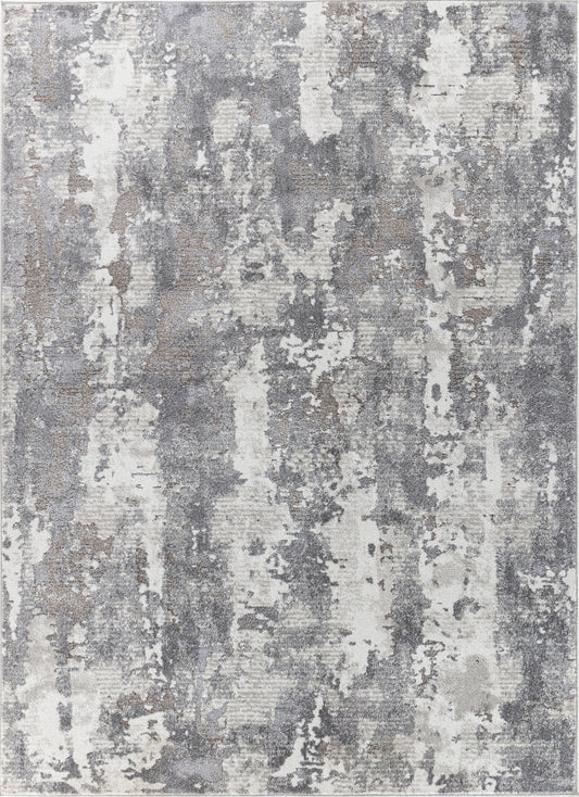 ROMELL Abstract Rug I Living Room, Bedroom, Dining I Modern Marble Rug, Soft Luxurious Area Rug, Short Pile, Easy Care I Grey, White