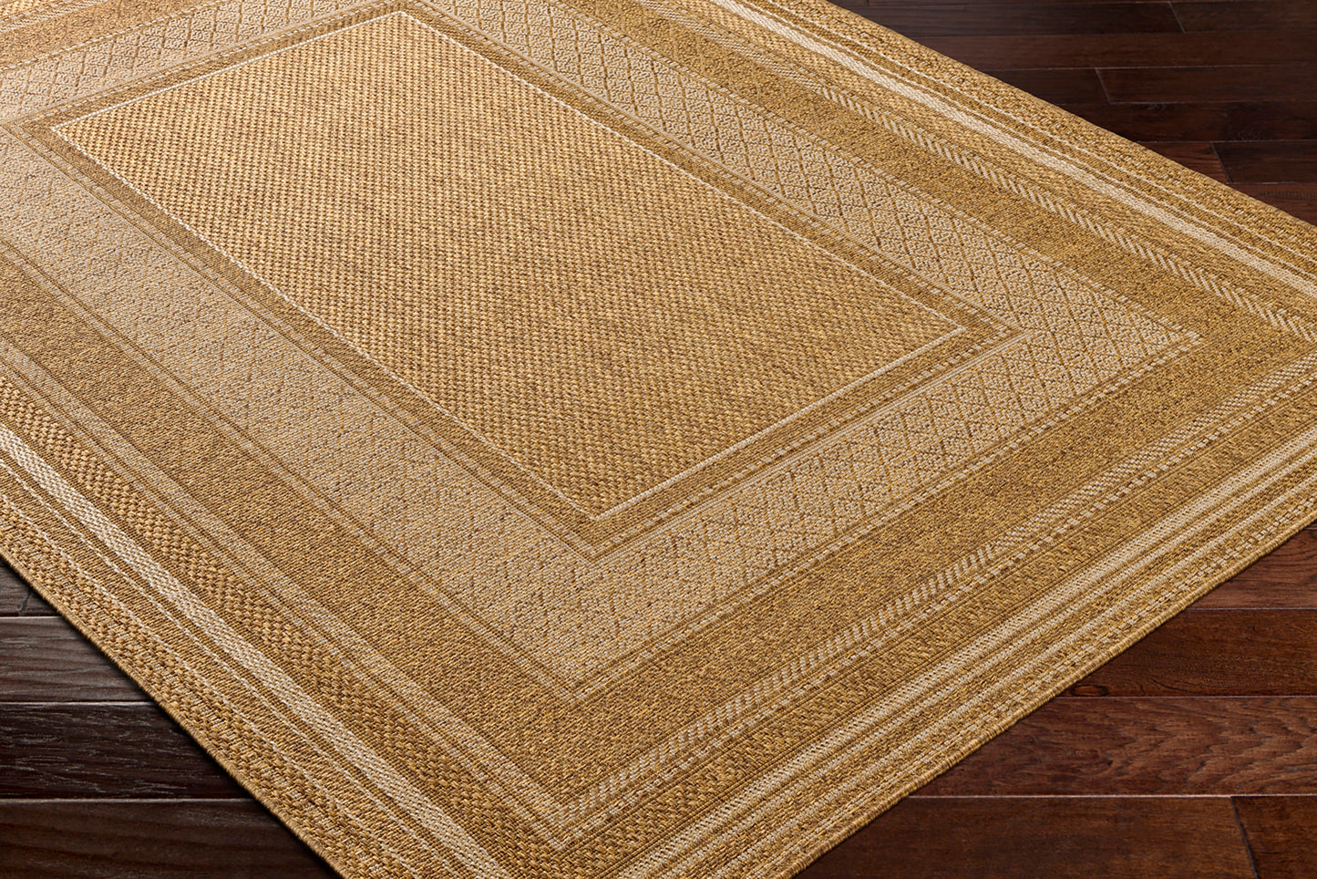 TEJUAN In- & Outdoor Jute-Look Rug I Balcony, Terrace, Living Room, Patio I Modern Boho Rug, UV Weather Stain Resistant I Tan, Brown