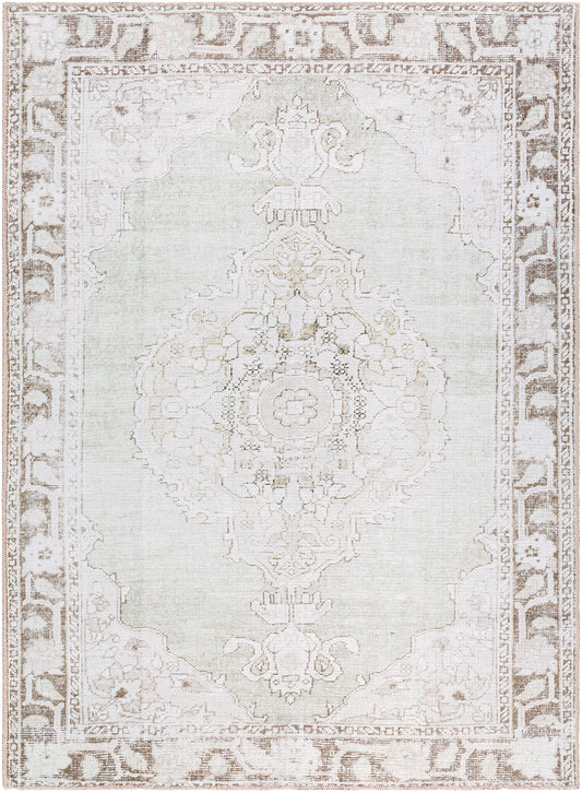 MATHIS Our PNW Home x Surya Machine Washable Oriental Boho Cream Light Brown Area Rug