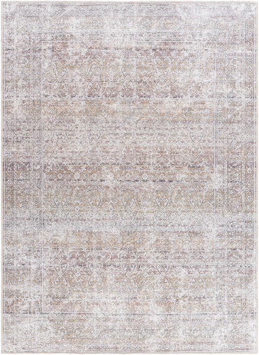 MIRISSA Our PNW Home x Surya Machine Washable Oriental Boho Dark Brown Cream Area Rug