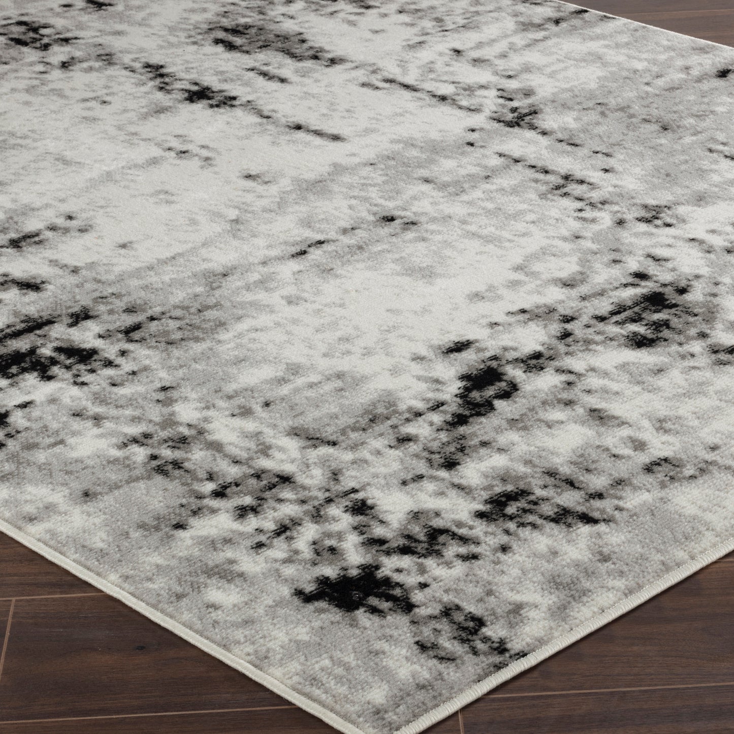 OMMEREN Abstract Modern Marble Light Grey Area Rug