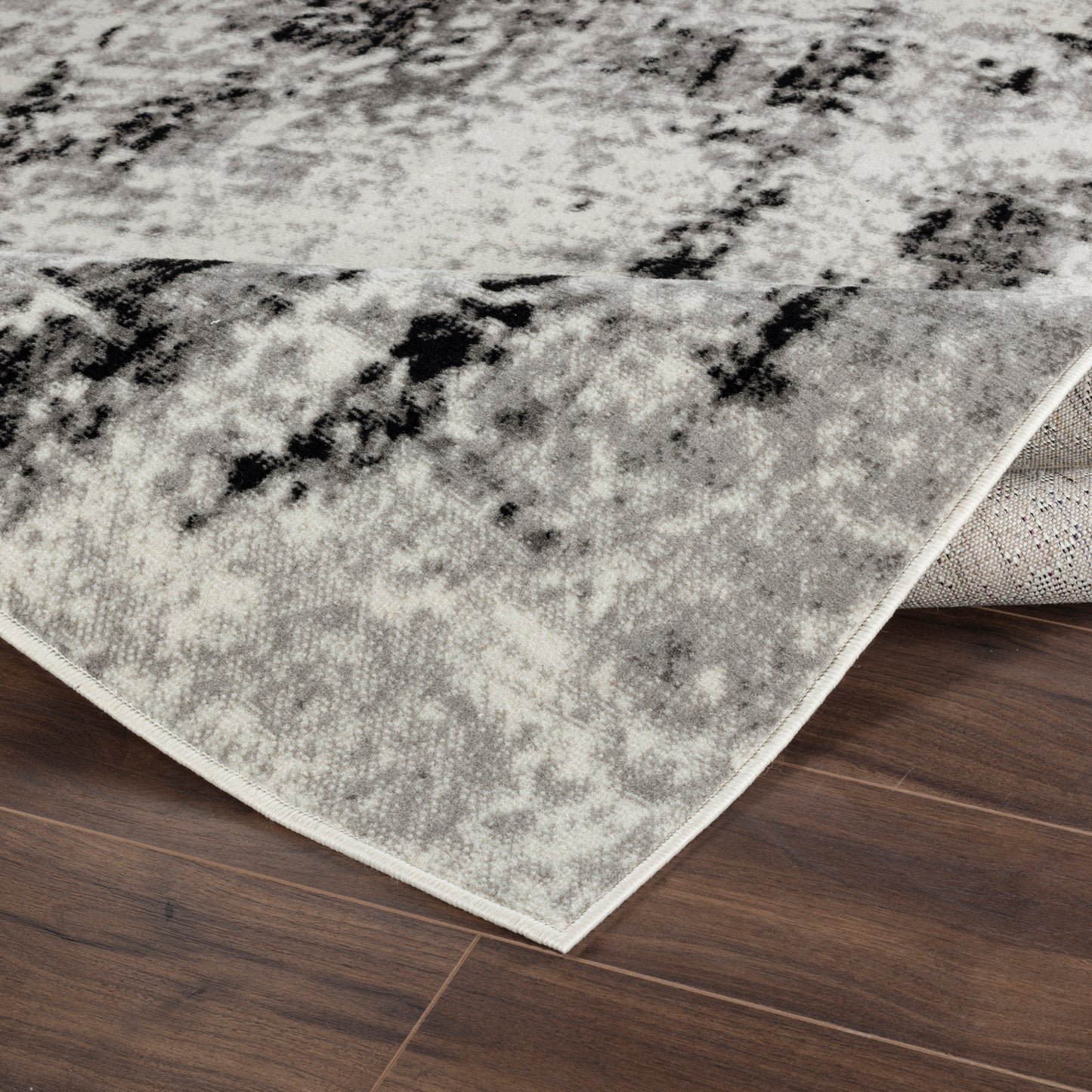 OMMEREN Abstract Modern Marble Light Grey Area Rug