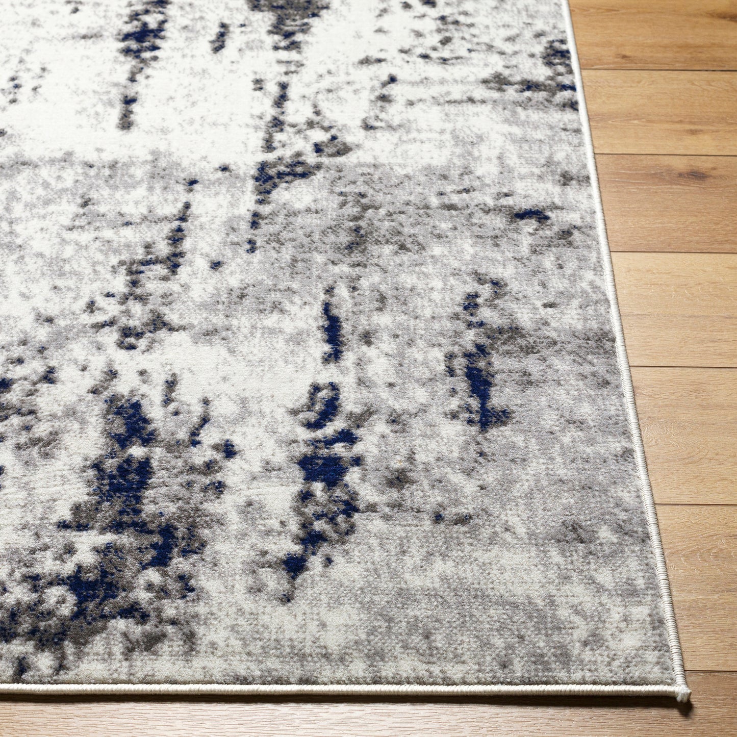 OMMEREN Abstract Rug I Living Room, Bedroom, Dining I Modern Marble Rug, Soft Luxurious Area Rug, Short Pile, Easy Care I Grey, Blue