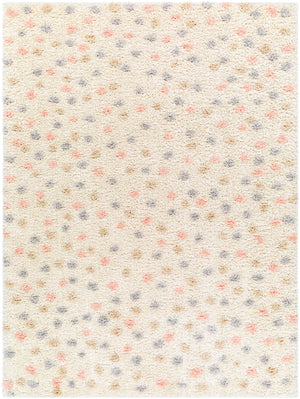 NYISHA Shaggy Polka Dot Rug I Living Room, Bedroom I Modern Boho Rug, Soft Fluffy Rug, Plush Pile, Large Thick Rug I Multicolour, Beige