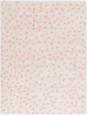 NYISHA Shaggy Polka Dot Rug I Living Room, Bedroom I Modern Boho Rug, Soft Fluffy Rug, Plush Pile, Large Thick Rug I Beige, Pink