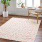 NYISHA Shaggy Polka Dot Rug I Living Room, Bedroom I Modern Boho Rug, Soft Fluffy Rug, Plush Pile, Large Thick Rug I Beige, Pink